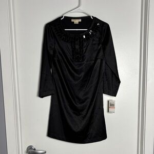 Michael Kors Elegant Black Long Sleeve Dress